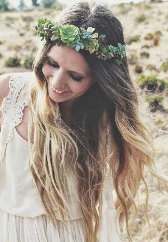 accessoire cheveux mariage mariée couronne plante grasse